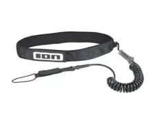 ION Wing/SUP Waist Leash Core Coiled Hip (Safety) 10Feet Medium Black