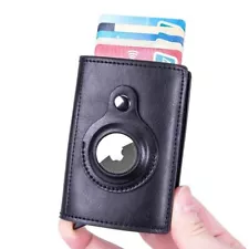 PU Leather Card Holder Wallet For Apple Air Tag Male Purses Smart Cover Case