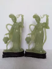 Vintage Faux Jade Statues