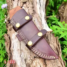 Horizontal carry Fixed blade Knife Leather Sheath holster sharpening sheath 353x