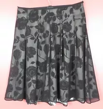 SK18908- JM COLLECTION Women See Thru Polyester A-Line Flare Skirt Floral 16