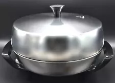 Stainless Steel Clean Round Sunbeam Electric Skillet/Frying Pan W/Lid 1250 Watt