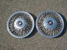 Genuine 1986 to 1988 Buick Century 14 inch locking wire spoke hubcaps (For: 1988 Buick Century)