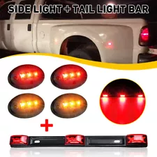 For 99-10 Dually F350 Ford Bed Fender Red LED Amber Side Marker Light TailLamp D