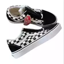 Vans Old Skool Primary Check Black White Sneaker NEW Size 10