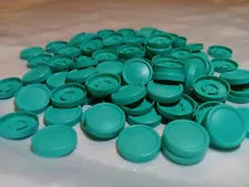 100 Small Teal Medicine Vial Caps for Crafts