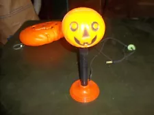 Vintage Halloween Pumpkin Blow Mold Candle Stick Light Works