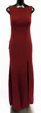 Azazie Women's Rogue Floor Length Crepe Bridesmaid Dress LV5 Cabernet Size A6