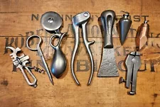 Antique Tool Lot Plumb Bob Bicycle Spoke Wrench Multi Tool Vtg Odd Unusual