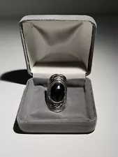 Faceted Hematite Ring Sz 6.75