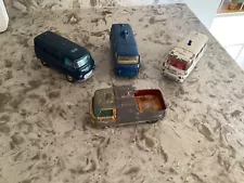 Corgi Commer 3/4 Ton Chassis Scrap Yard , 2 Police , 1 Ambulance Chassis & Backs