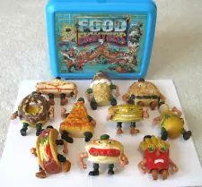 Food Fighters Lot of all 10 Mattel Action Figures 1988 and Lunch Box