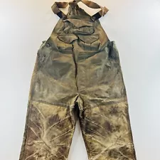 Filson Overalls Bibs Mens 36 Waxed Cotton 427 Hunting USA Distressed READ