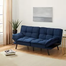 New Mainstays Memory Foam Futon with 72in x 34in x 32in, Blue