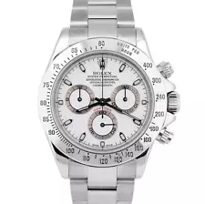 MINT Rolex Daytona Cosmograph WHITE 40mm Stainless Steel 116520 Watch