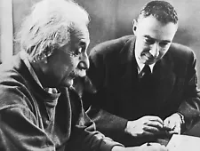 Albert Einstein & Oppenheimer Atomic Bomb Nuclear Physicist Poster Picture Photo