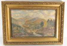 Antique Hudson River School Style Landscape Painting Fauvist Colors