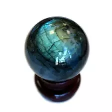 Labradorite Sphere Natural Quartz Crystal Ball Meditation Healing Stone AA