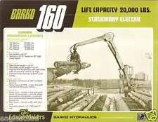 Equipment Brochure - Barko - 160 - Wood Yard Stationary Log Loader 1977 (E1387)