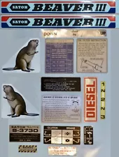 Satoh Beaver III S373D Mitsubishi tractor riding mower reproduction decal set