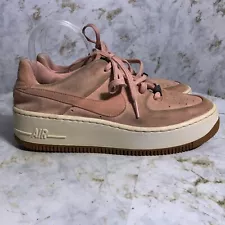 Nike Air Force 1 Sage Low Womens Sz 8.5 Shoes Pink White Suede Platform Sneakers