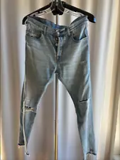 Gucci Men's Distressed Denim Jeans - Size 32 - Light Wash Vintage Style