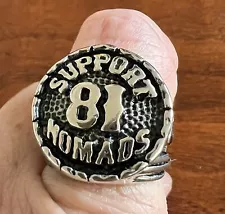 Support 81 Outlaw Nomads Hells 1% Angels Ring Size 9