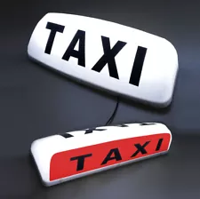 19" LED MAGNETIC TAXI ROOF SIGN LIGHT WHITE TAXI METER TOP SIGN CAB LIGHT