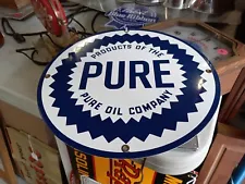 Pure Oil Company Porcelain Coated Sign Home Shop Store Garage Decor