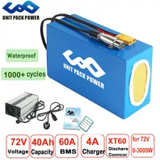 UPP 72V 40Ah Ebike E-scooter Battery Li-ion for 72V 1000W 2000W 3000W Motor DIY