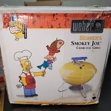 NEW WEBER HOMERS SMOKEY JOE- SIMPSONS 10TH ANNIVERSARY YELLOW CHARCOAL GRILL