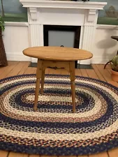 Vintage Miniature Artisan Signed T. C. Cottrell Maple Oval Table Dollhouse