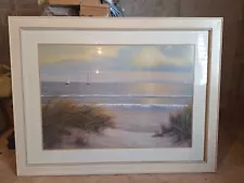 Ocean Beach Sunset Scenery Nature Landscape Wall Art Framed Picture 43 x 33