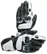 Dainese Impeto Mens Leather Motorcycle Gloves Black/White