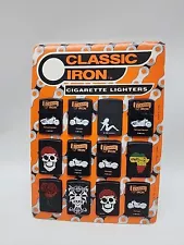 Vintage Classic Iron 1994 Lighter Sales Display full set of 12 Lighters Harley