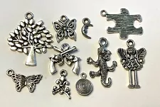 Sale!! 10 Mixed Tibetan Silver Charms Pendant for Jewelry Making Finding