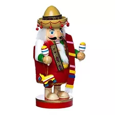 Chubby Mexican Wood Christmas Nutcracker 10.25 Inch J1410 New