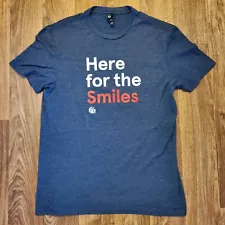 Chick Fil A Shirt Adult Small Blue District Here For Smiles Uniform Employee