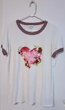 LuLaRoe Ladies White Tshirt w/floral Graphics On Front. Size XL