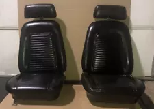 69 Camaro Original Bucket Seats Black 69 standard w tracks + headrests NICE !!