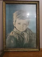 Vintage Giovanni Bragolin The Crying Boy, Haunted painting print