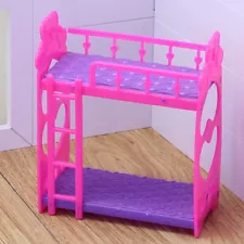 Bunk Bed Bedroom Furniture Bed Set for Beautiful Plastic Barbie Dolls Dollhouse