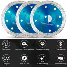 3Pc 4" Porcelain Tile Turbo Diamond Wet Dry Grinder Cutting Wheel Saw Blade/Disc