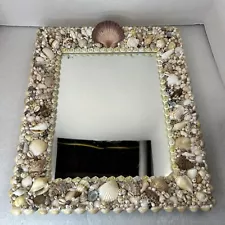 Mirror Natural Seashell Pearl 19x 16 Rectangular Beach Decor READ