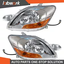 Labwork Headlights For 2007-11 Toyota Yaris Sedan Halogen Black Left&Right Side