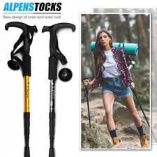 2X Trekking Poles Nordic Walking Hiking Sticks Adjustable Anti-shock Alpenstock