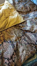 Croscill Cal.King Jacquard Print Comforter Set/2 Shams/2 Drape Panels/2 Tiebacks