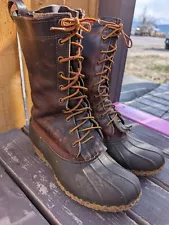 LL Bean Hunting Boots Men's Size 9 Made in Maine Bison Leather Duck Snow