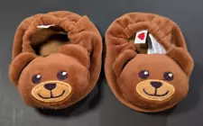 Build A Bear Brown Teddy Bear Slippers Shoes Plush BABW EUC