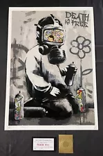 Death NYC Print Graffiti Street Art Banksy Signed & /100 COA